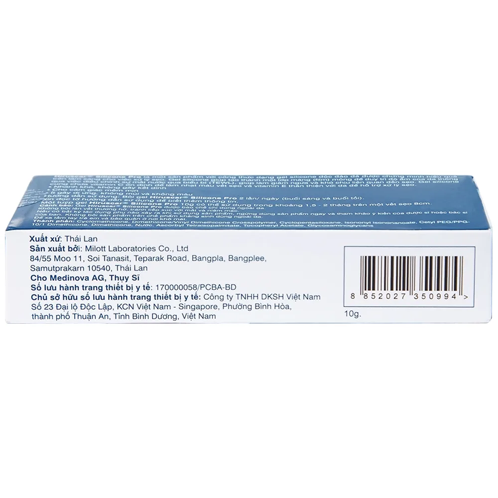Hình ảnh Kem bôi dạng gel Hiruscar Silicone Pro Medinova mờ sẹo, giảm ngứa và khó chịu liên quan đến sẹo (10g)