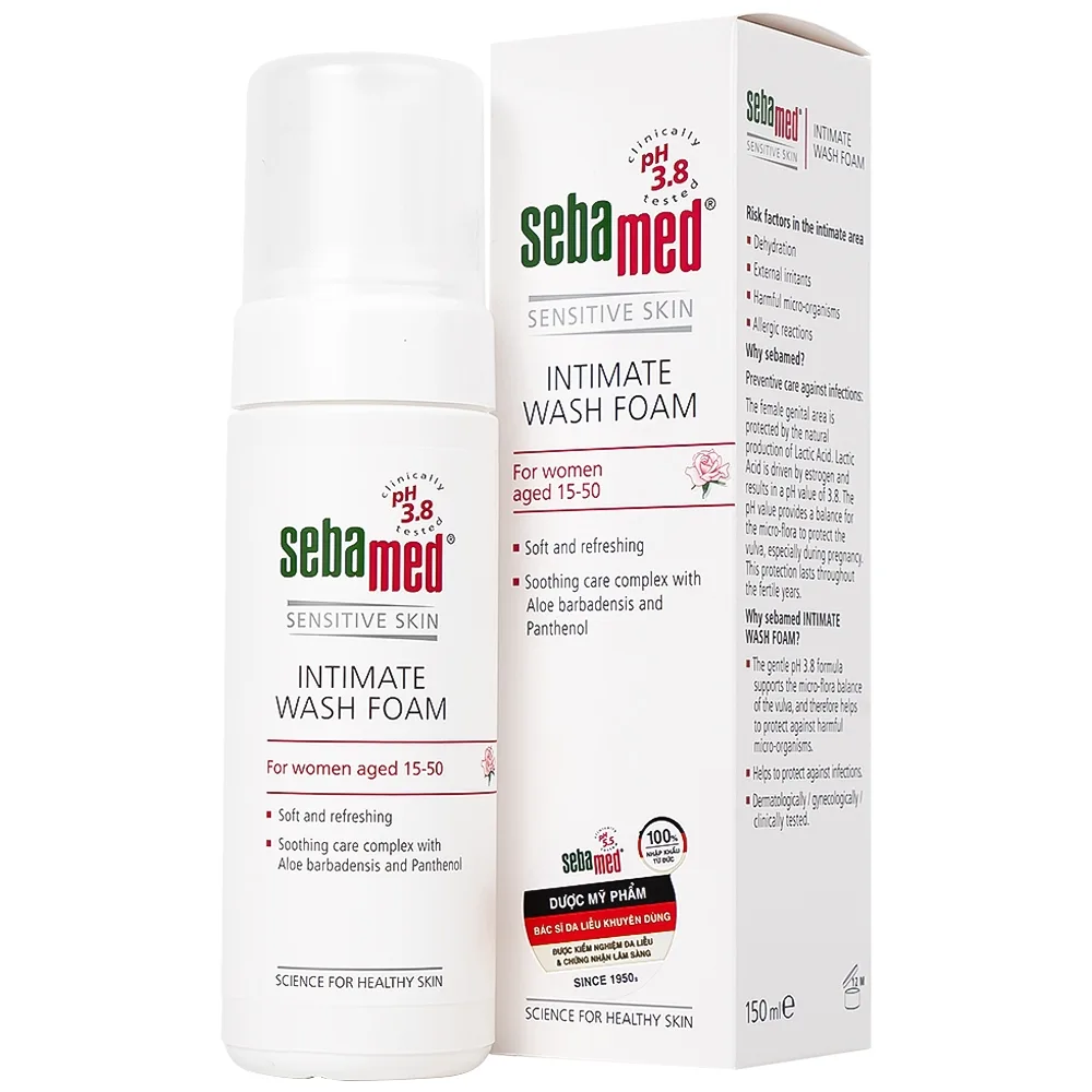 Hình ảnh Dung dịch vệ sinh phụ nữ Intimate Wash Foam Sebamed giúp làm sạch dịu nhẹ đa vùng kín, giúp ngăn mùi hôi (200ml)