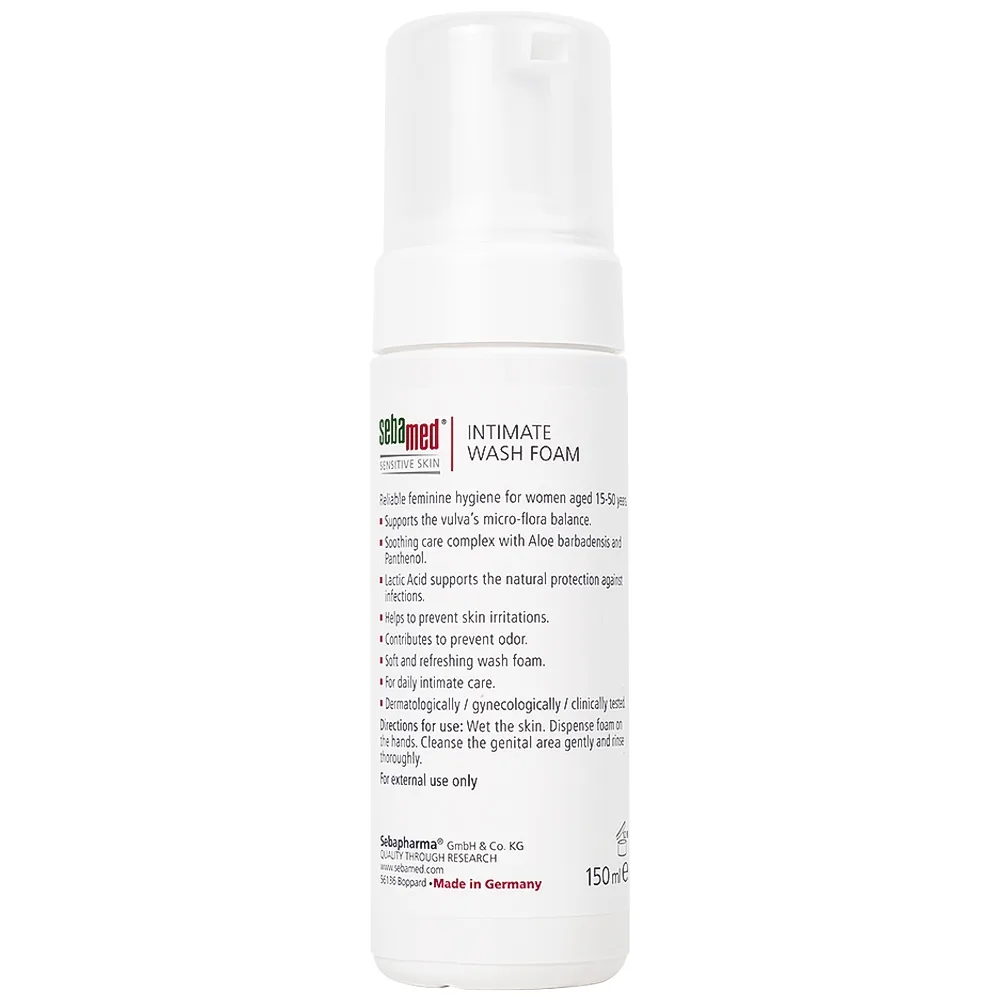 Hình ảnh Dung dịch vệ sinh phụ nữ Intimate Wash Foam Sebamed giúp làm sạch dịu nhẹ đa vùng kín, giúp ngăn mùi hôi (200ml)