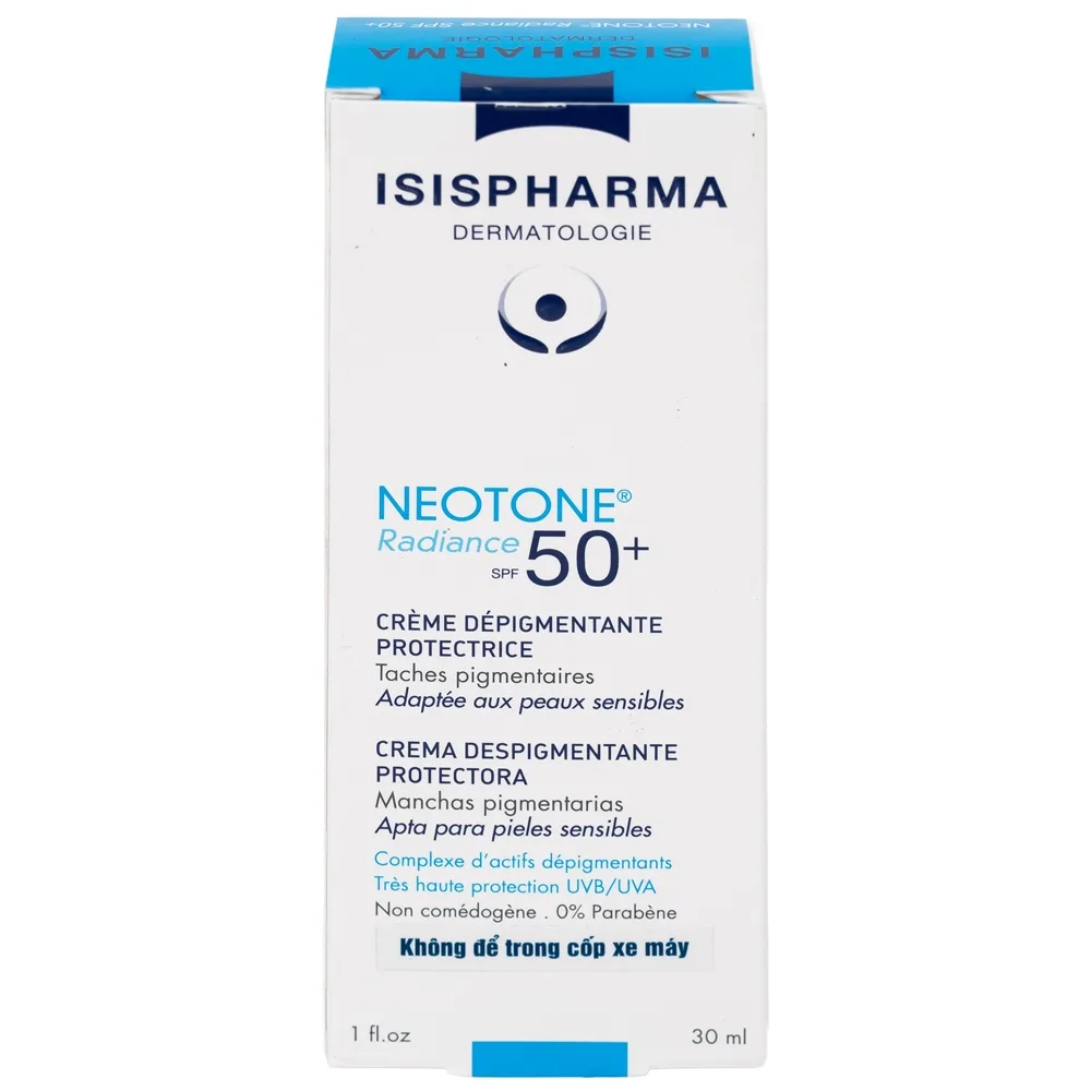 Hình ảnh Kem chống nắng Isis Pharma Neotone Radiance SPF 50+ dưỡng trắng, mờ nám, phục hồi da (30ml)