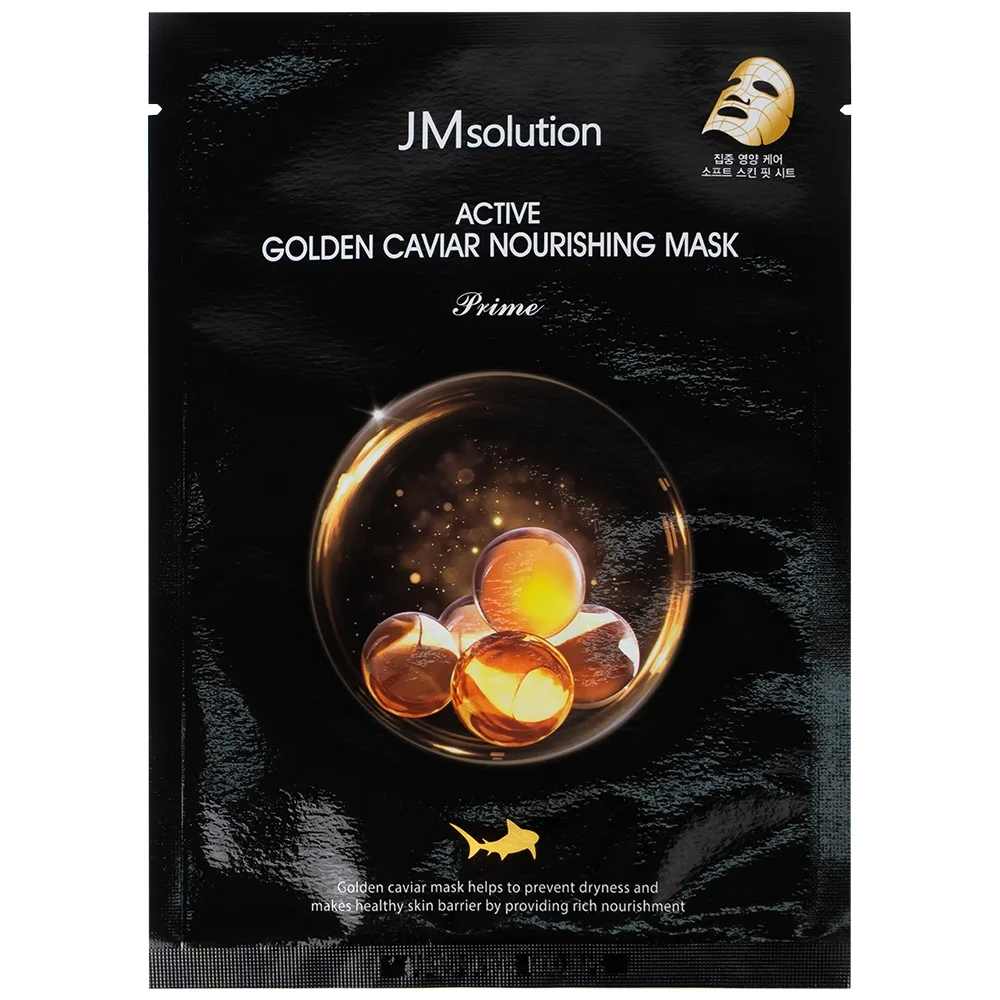Hình ảnh Mặt nạ Active Golden Caviar Nourishing Mask JMsolution cung cấp độ ẩm, giáp sáng màu da, giúp da căng mịn (30ml)
