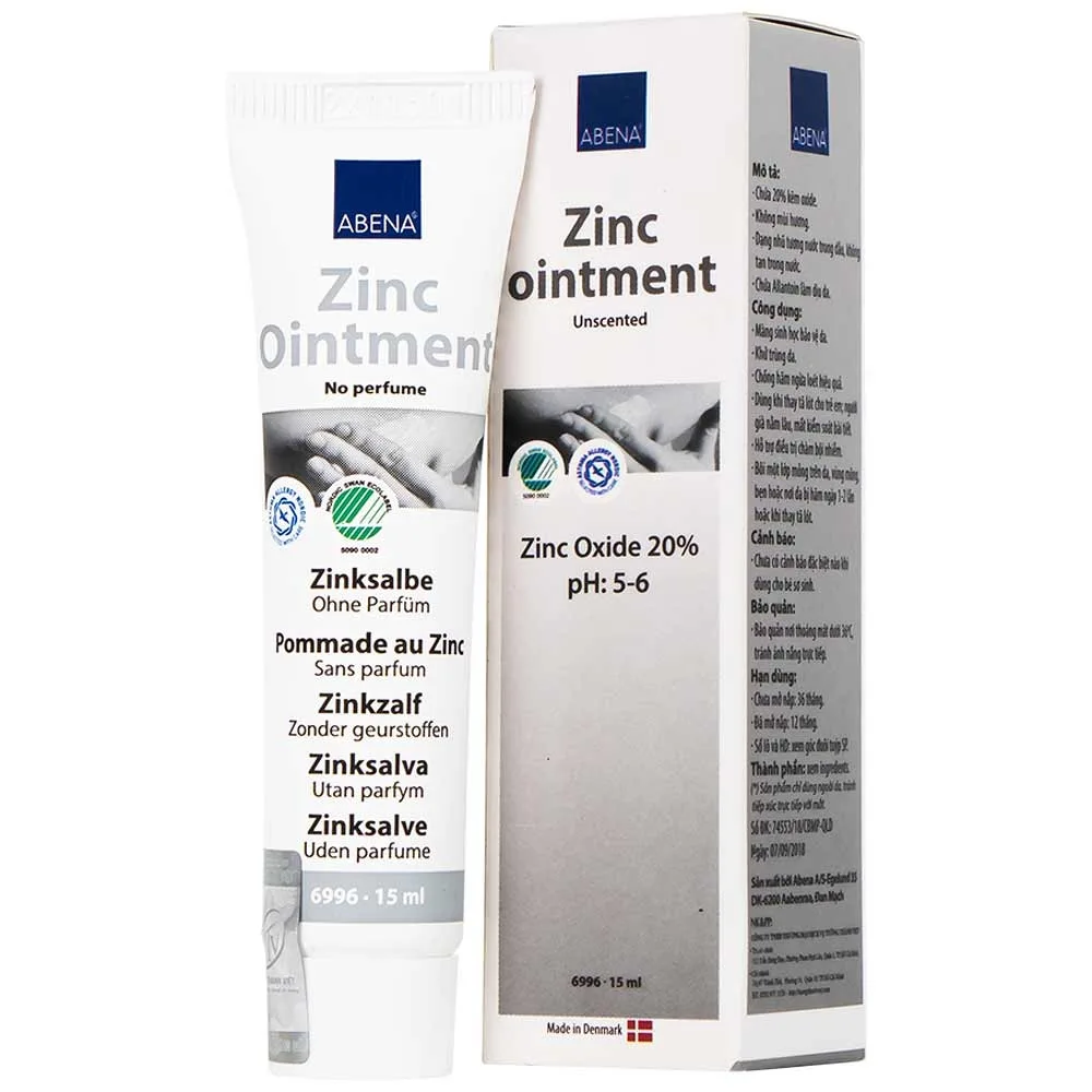 Hình ảnh Kem bôi Abena Zinc Ointment giảm viêm da, xoa dịu vết cắn nhanh chóng (15ml)