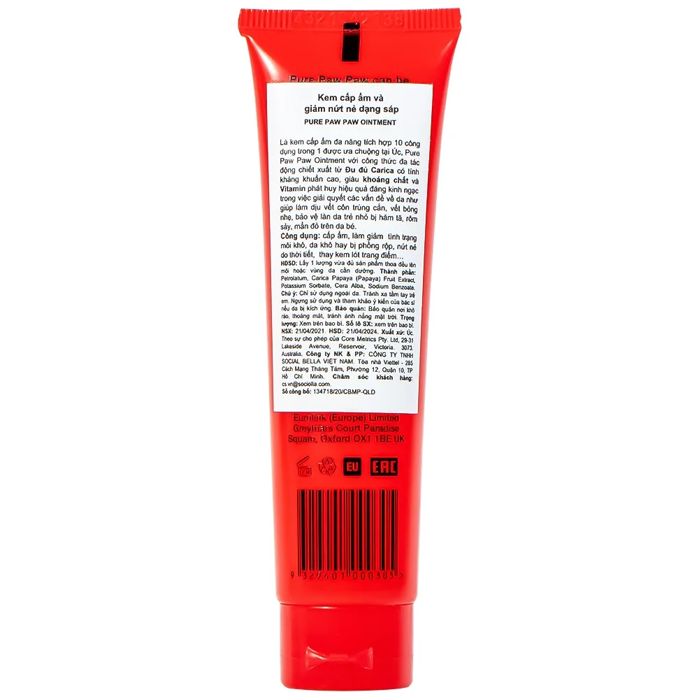 Hình ảnh Kem Pure Paw Paw Ointment hỗ trợ dưỡng ẩm, giảm nứt nẻ, trị bỏng, côn trùng cắn (25g)