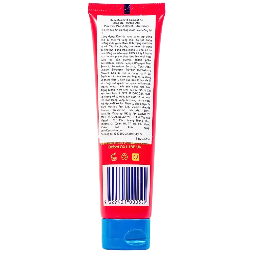 Hình ảnh Kem Pure Paw Paw Ointment hương dâu giúp dưỡng ẩm, giảm nứt nẻ, trị bỏng, côn trùng cắn (25g)