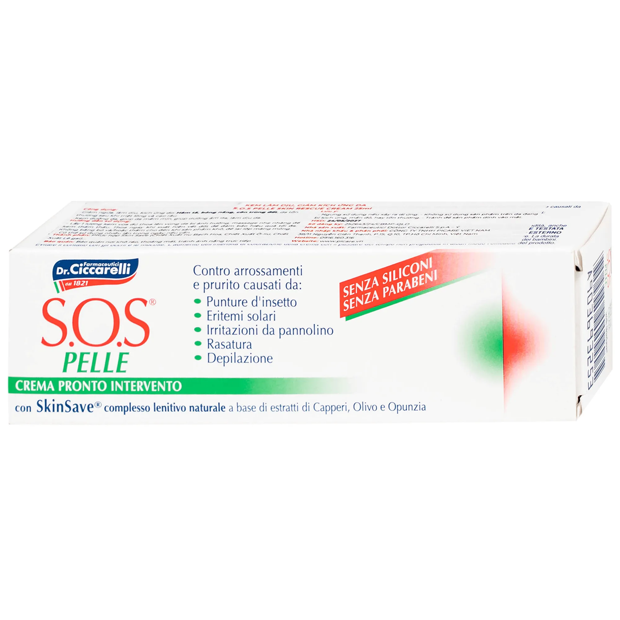 Hình ảnh Kem bôi dịu da, giảm kích ứng Dr.Ciccarelli S.O.S Pelle Skin Rescue Cream hộp 25ml