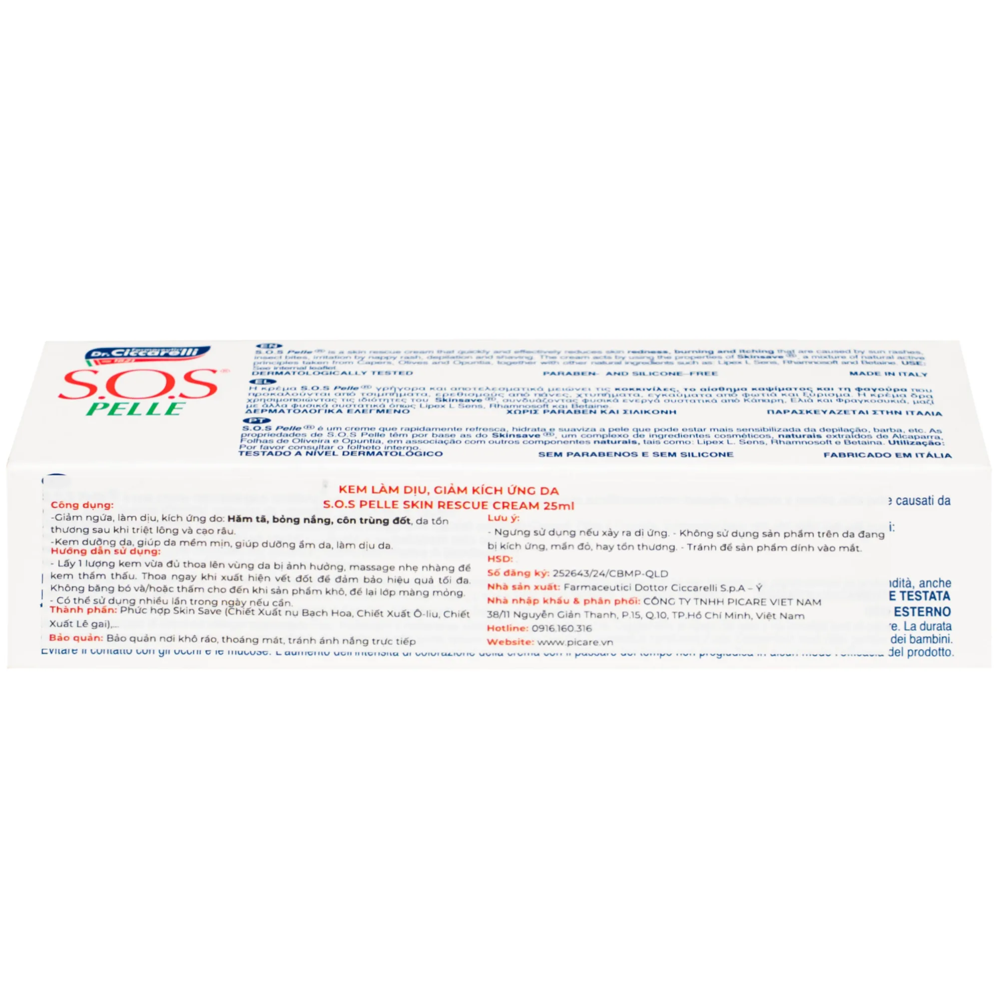 Hình ảnh Kem bôi dịu da, giảm kích ứng Dr.Ciccarelli S.O.S Pelle Skin Rescue Cream hộp 25ml