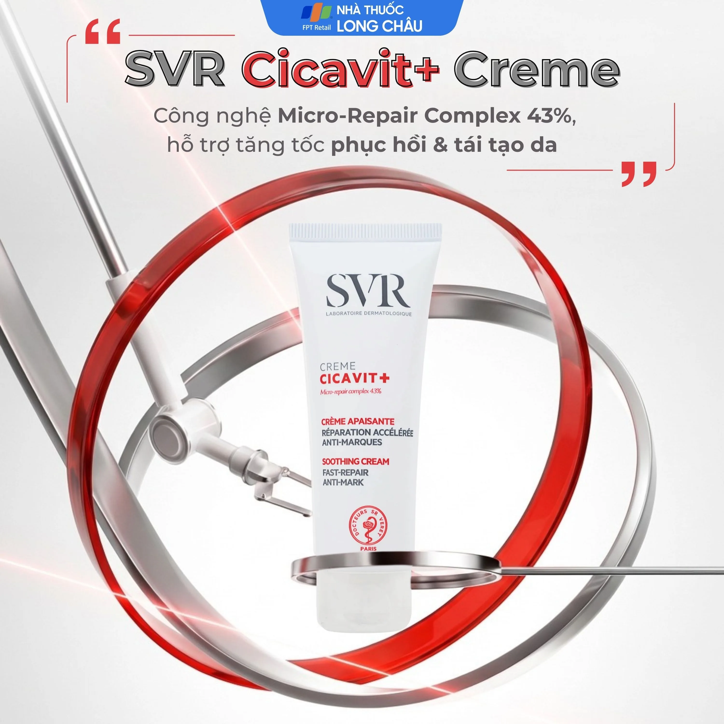 Hình ảnh Kem bôi SVR Cicavit+ Creme dưỡng ẩm và làm dịu cho các trường hợp khô da, mẩn đỏ (40ml)
