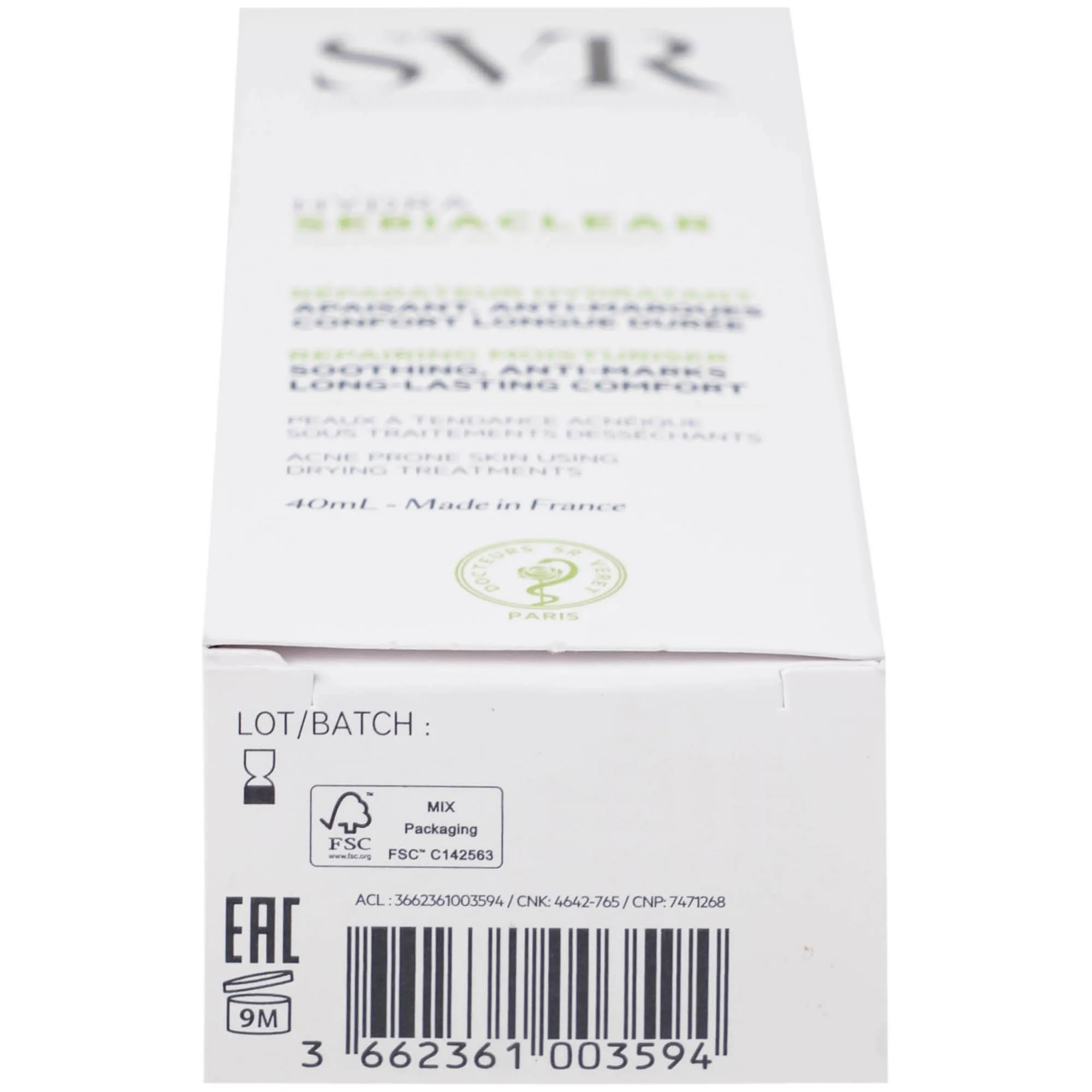Hình ảnh Kem bôi SVR Sebiaclear Hydra dưỡng ẩm cho da dầu mụn (40ml)