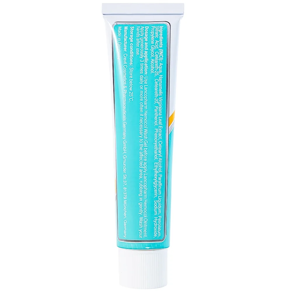 Hình ảnh Kem bôi trĩ Hemocol Ointment Lancopharm hỗ trợ làm dịu, săn, se da vùng bị tổn thương (30g)