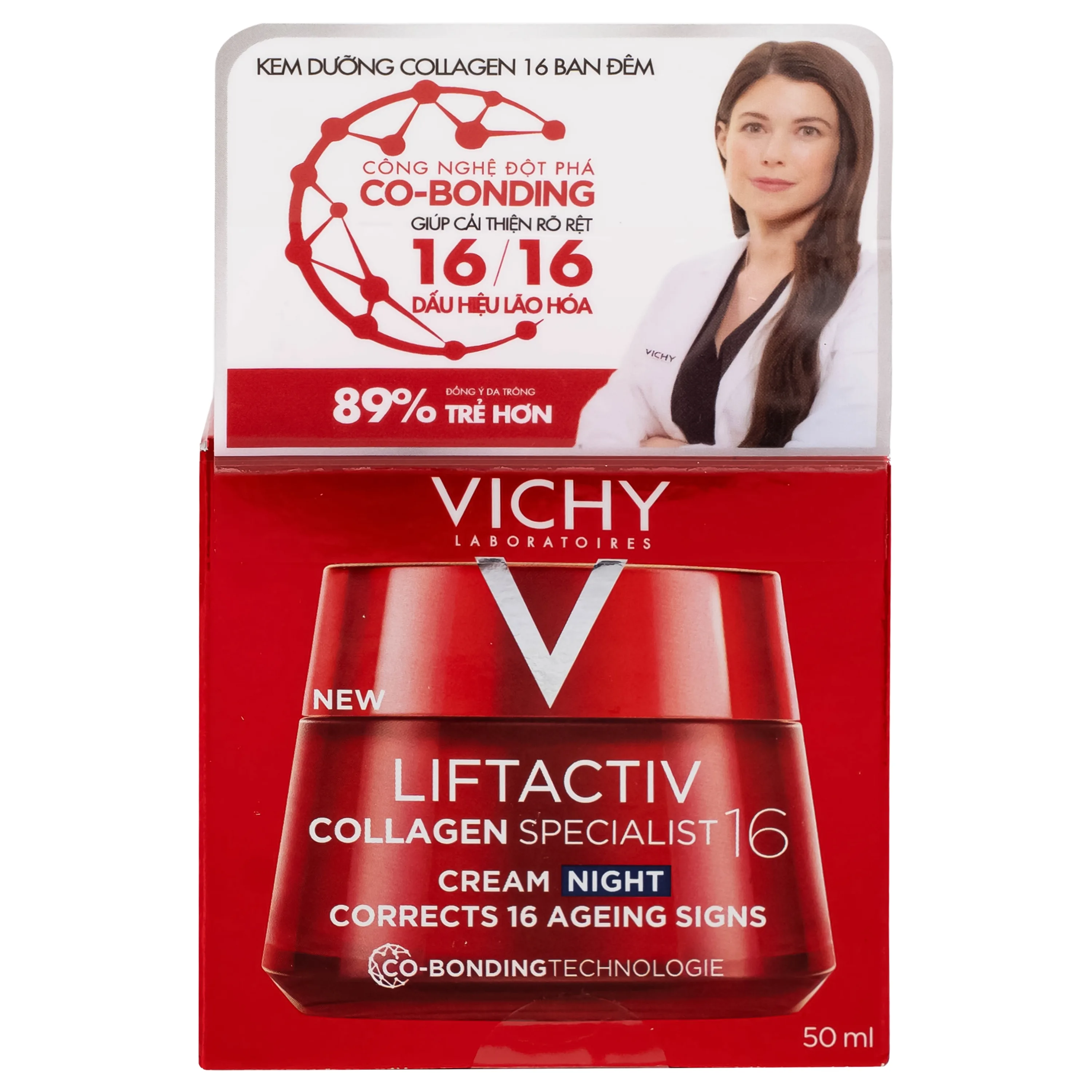 Hình ảnh Kem bôi Vichy Liftactiv Collagen Specialist Night dưỡng sáng, ngừa lão hóa (50ml)