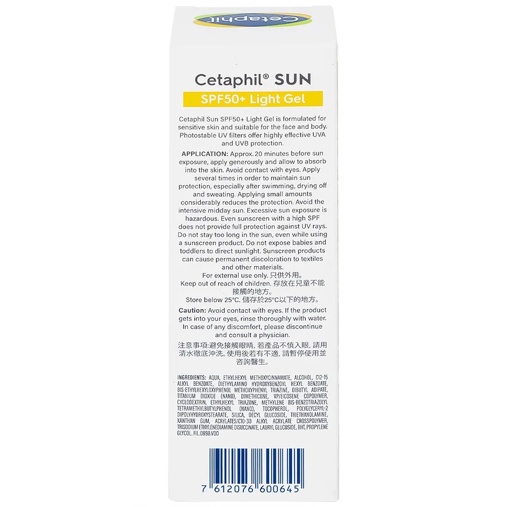 Hình ảnh Kem chống nắng Cetaphil Sun Spf 50+ bảo vệ da trước tác động của ánh nắng mặt trời (50ml)