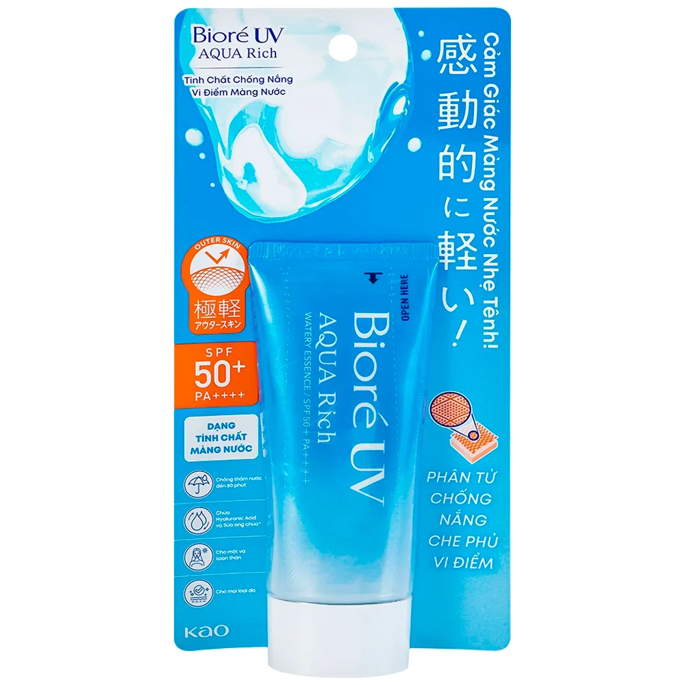 Hình ảnh Tinh chất chống nắng vi điểm màng nước Bioré UV Aqua Rich SPF50+ PA++++ dưỡng ẩm cho mặt, cổ, vai (50g)