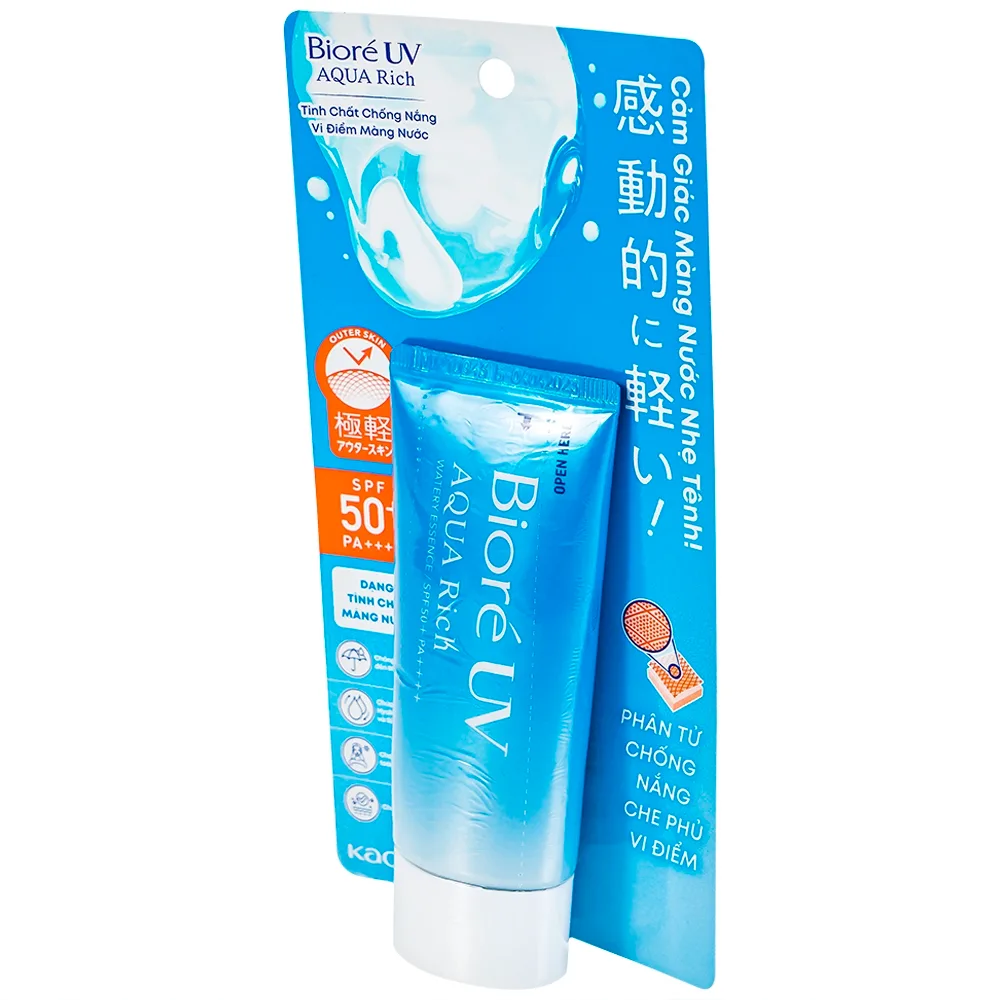 Hình ảnh Tinh chất chống nắng vi điểm màng nước Bioré UV Aqua Rich SPF50+ PA++++ dưỡng ẩm cho mặt, cổ, vai (50g)