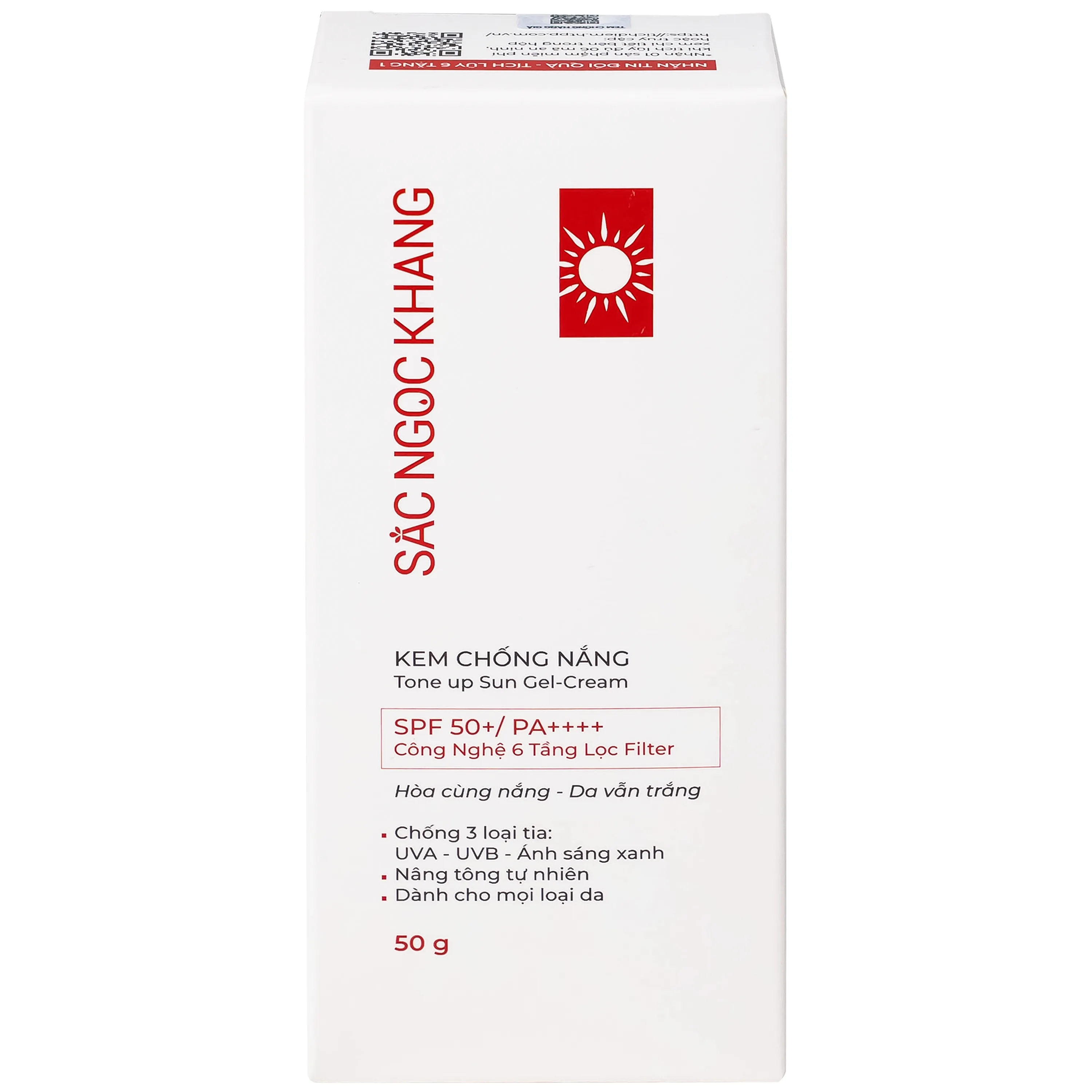 Hình ảnh Kem chống nắng nâng tông nhẹ Sắc Ngọc Khang SPF 50+ PA++++ 50g