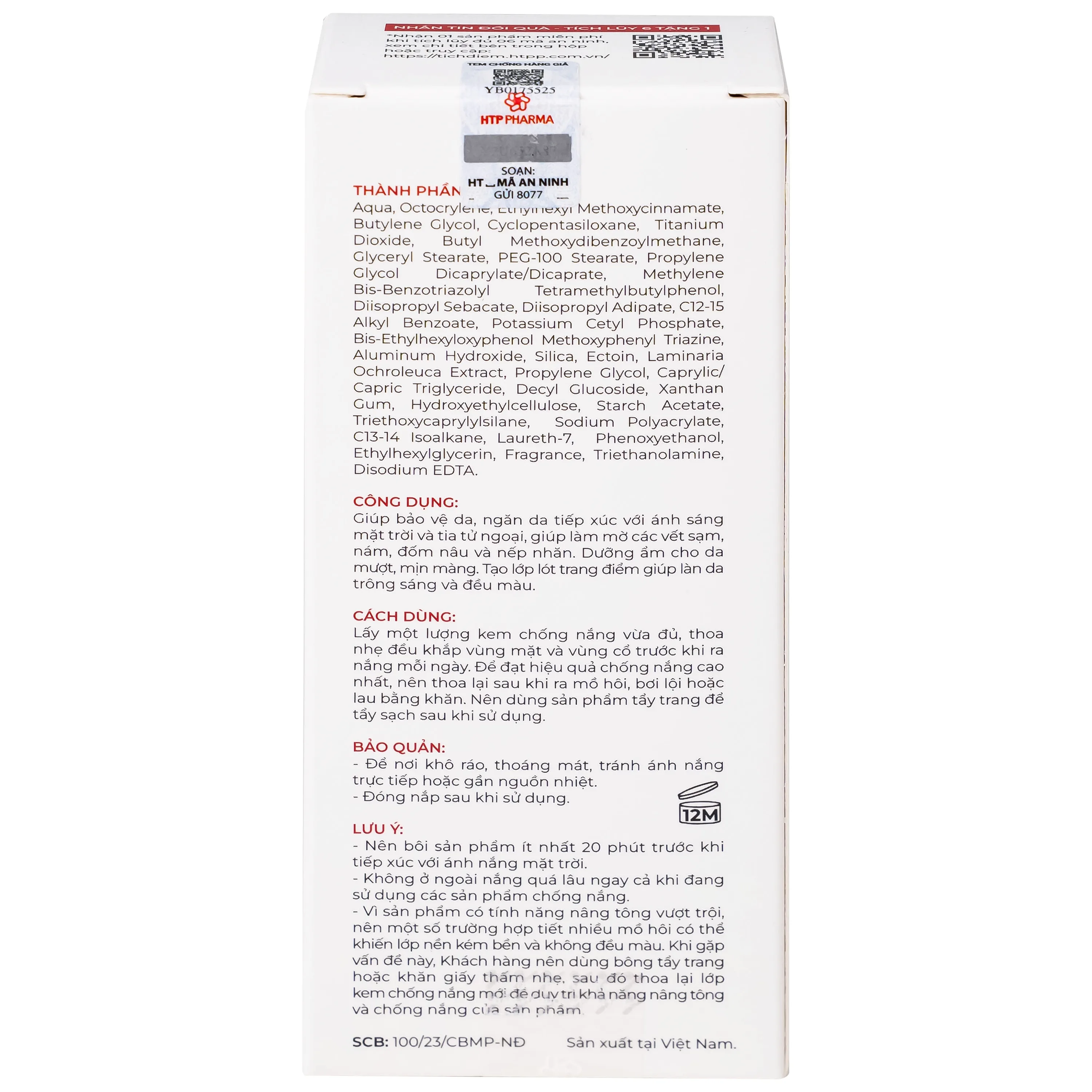 Hình ảnh Kem chống nắng nâng tông nhẹ Sắc Ngọc Khang SPF 50+ PA++++ 50g