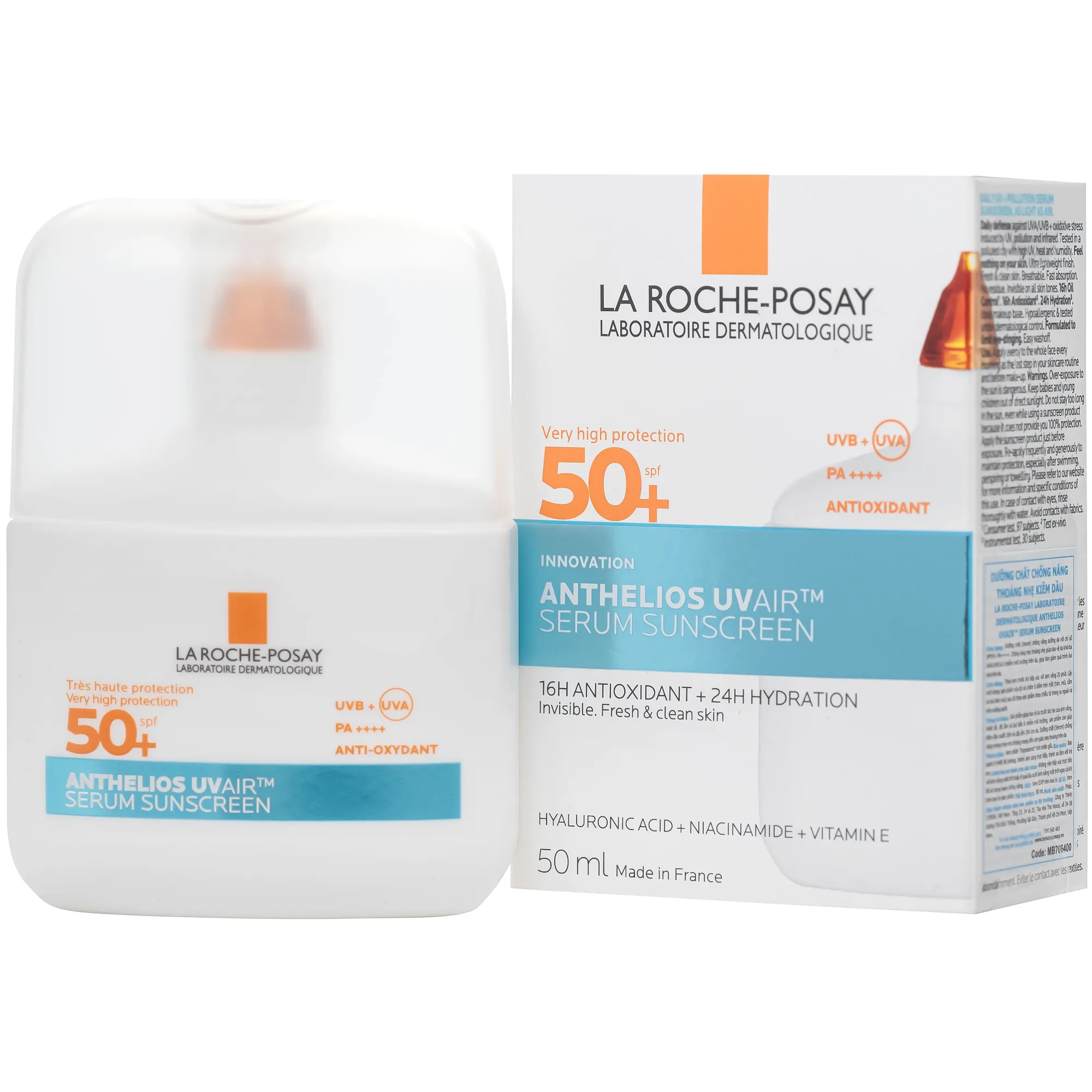 Hình ảnh Kem chống nắng thấm nhanh, không nhờn rít La Roche-Posay Anthelios Uvair Serum Solaire SPF 50+ PA++++ (50ml)