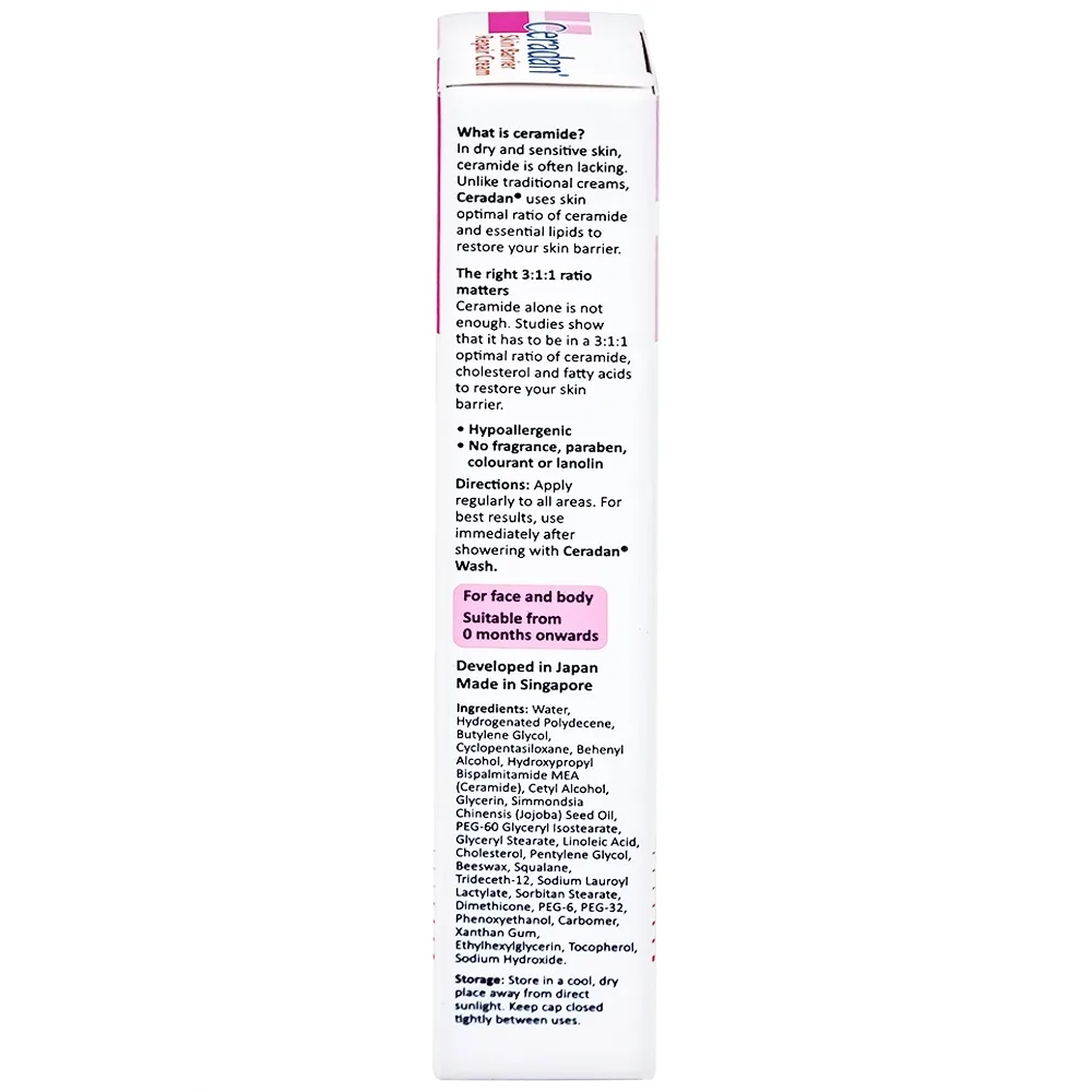 Hình ảnh Kem phục hồi da Ceradan Ceramide Skin Barrier Repair Cream dành cho da khô, kích ứng và nhạy cảm (30g)