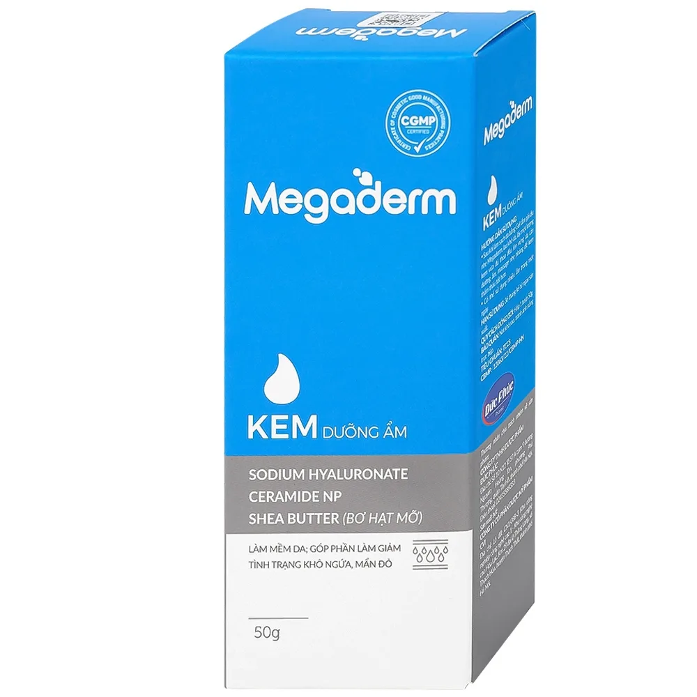 Hình ảnh Kem dưỡng ẩm Megaderm 50g CVI Pharma dưỡng ẩm, làm mềm da, giúp giảm tình trạng khô, nứt nẻ da (1 hộp x 1 chai)