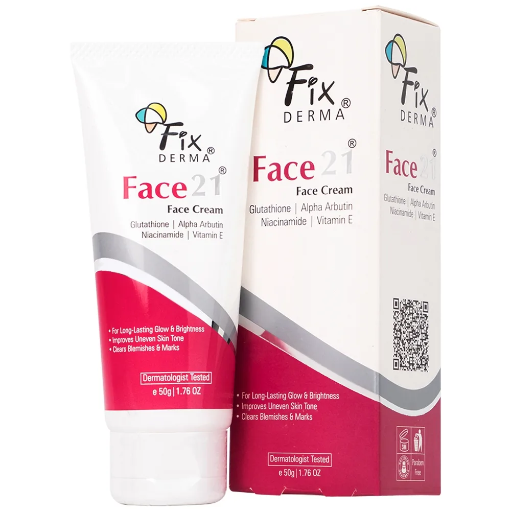 Hình ảnh Kem dưỡng ẩm sáng da Fixderma Face21 Face Cream giúp da trắng sáng, mịn màng (50g)