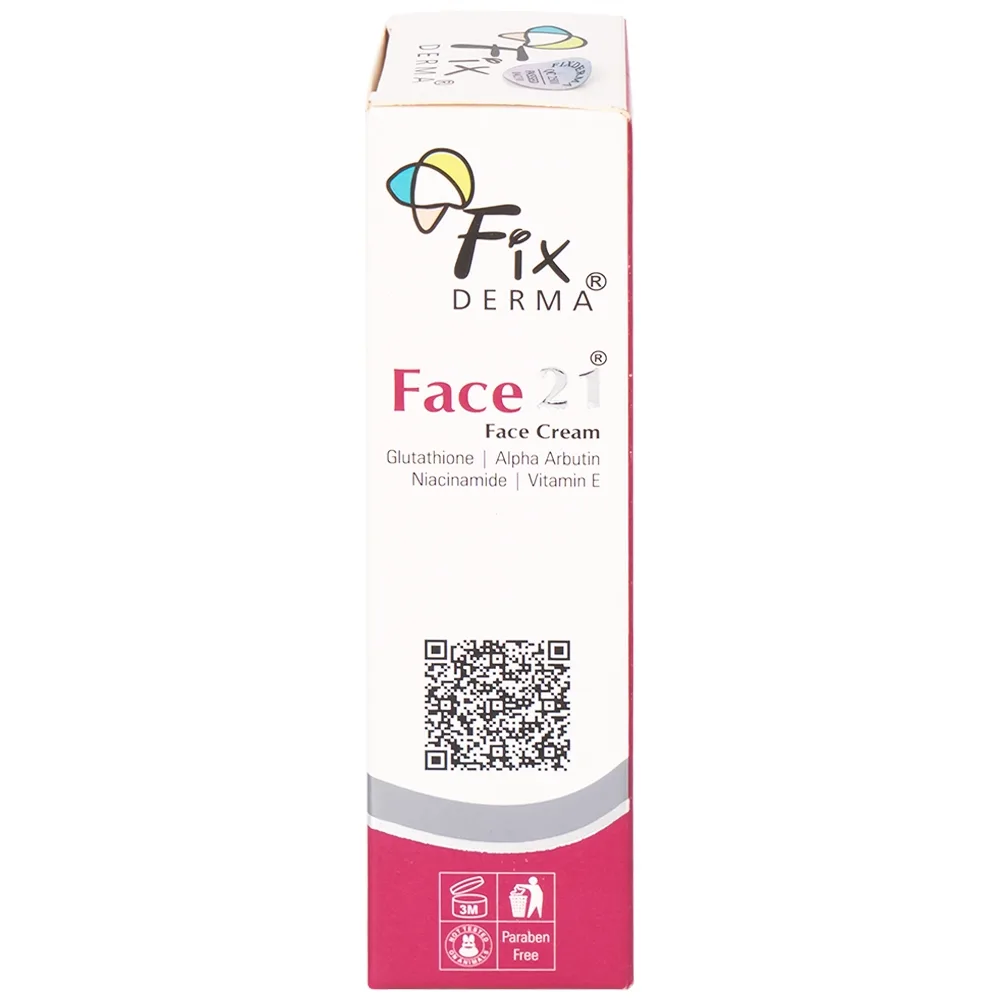 Hình ảnh Kem dưỡng ẩm sáng da Fixderma Face21 Face Cream giúp da trắng sáng, mịn màng (50g)