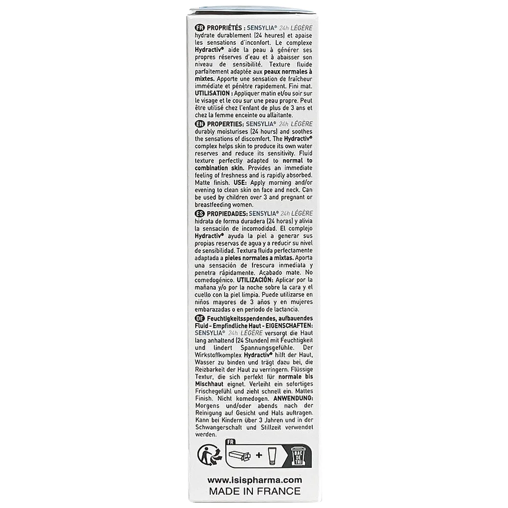 Hình ảnh Kem Sensylia 24h Légère IsisPharma giúp giữ ẩm và làm giảm kích ứng da (40ml)