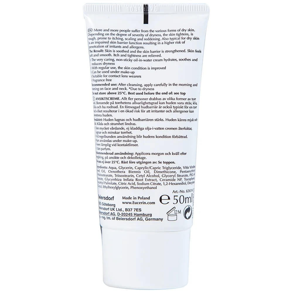 Hình ảnh Kem dưỡng da mặt Eucerin AtoControl Face Cream giảm khô, ngứa và mẩn đỏ (50ml)