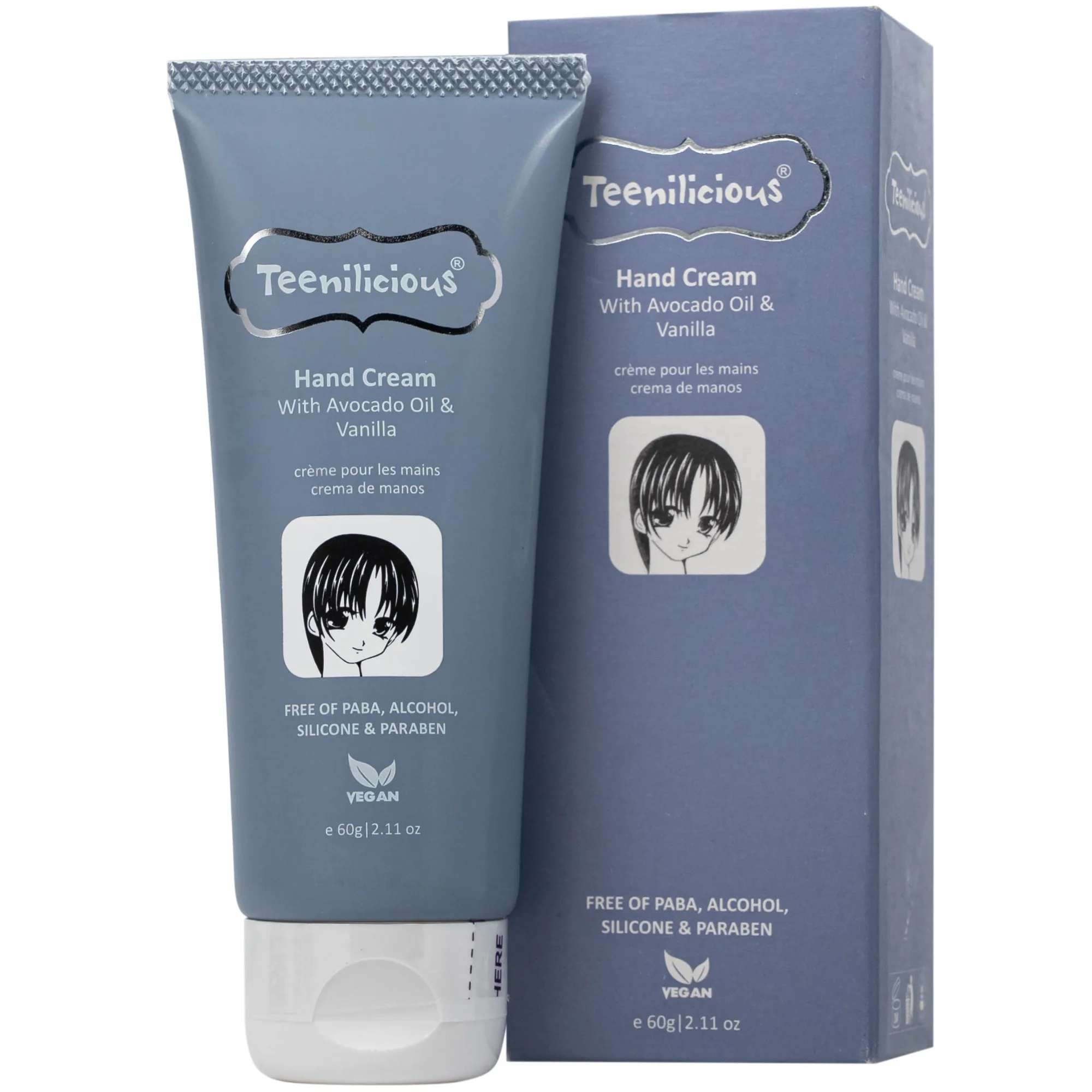 Hình ảnh Kem dưỡng da tay hương bơ và hạt vani Teenilicious hộp 60g