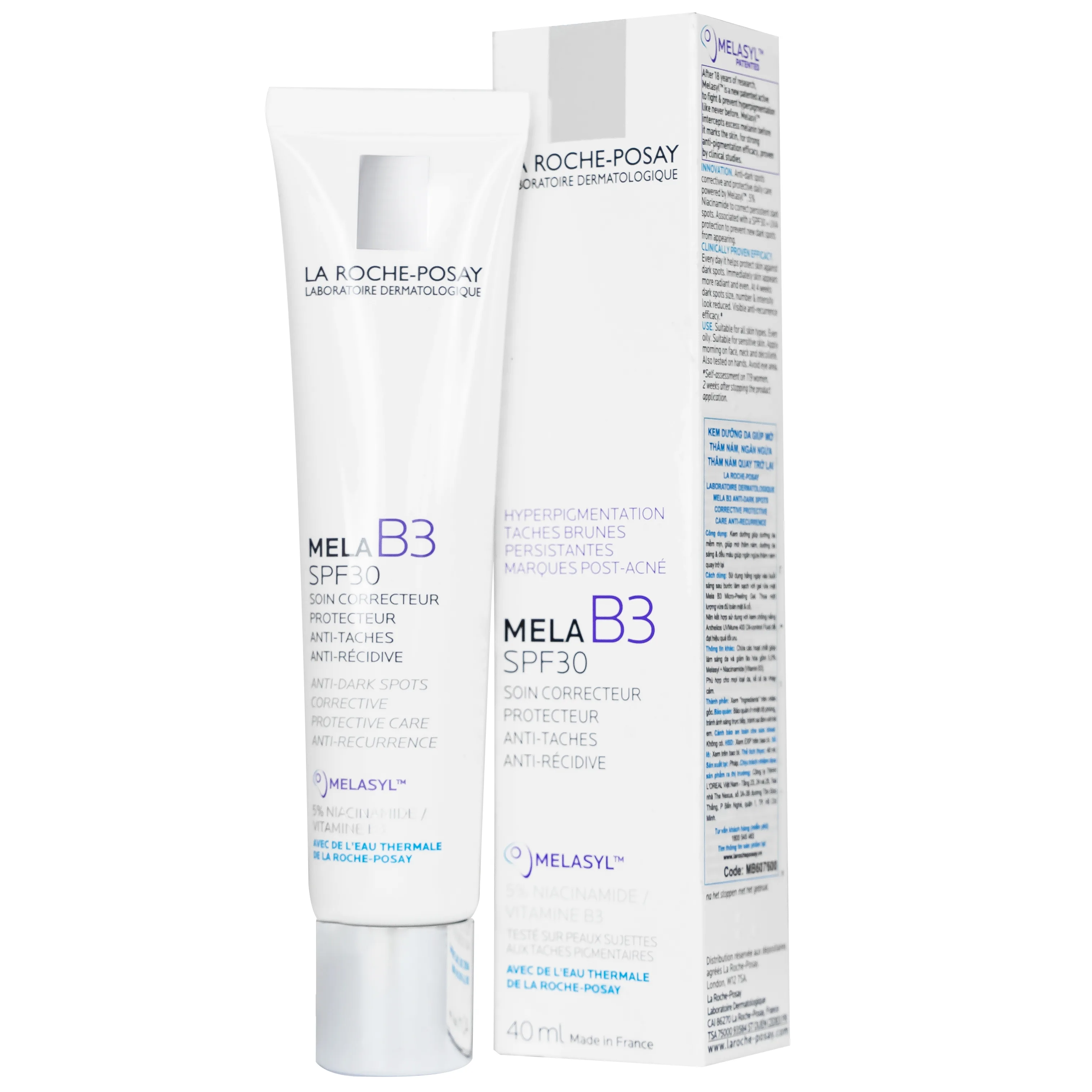 Hình ảnh Kem dưỡng La Roche-Posay Mela B3 Cream SPF 30 dưỡng da mềm mịn, mờ thâm nám, dưỡng da sáng và đều màu 