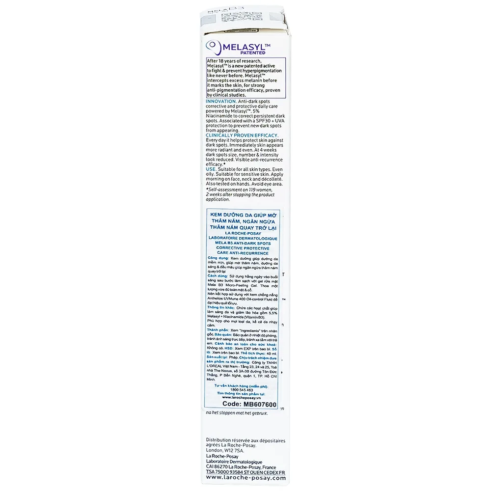 Hình ảnh Kem dưỡng La Roche-Posay Mela B3 Cream SPF 30 dưỡng da mềm mịn, mờ thâm nám, dưỡng da sáng và đều màu 