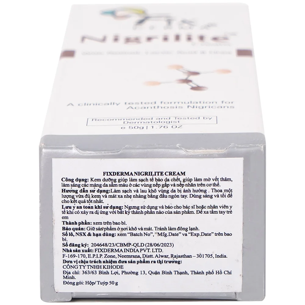 Hình ảnh Kem dưỡng Fixderma Nigrilite Cream làm sạch tế bào da chết, mờ thâm, sáng da sẫm màu (50g)