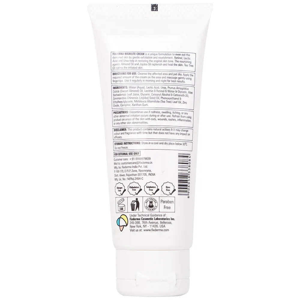 Hình ảnh Kem dưỡng Fixderma Nigrilite Cream làm sạch tế bào da chết, mờ thâm, sáng da sẫm màu (50g)