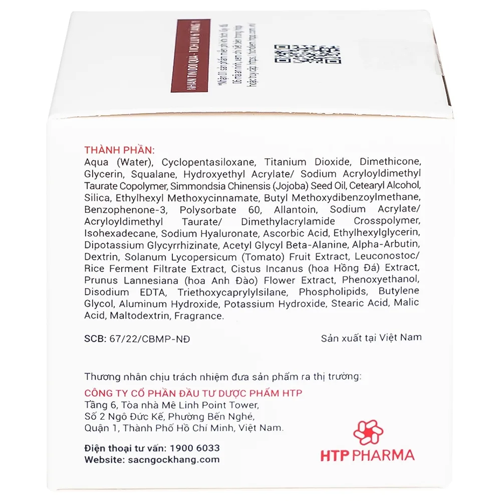 Hình ảnh Kem dưỡng trắng da 5 in 1 SPF25/PA++ Sắc Ngọc Khang HTP 30g giúp nâng tông, hiệu chỉnh màu da