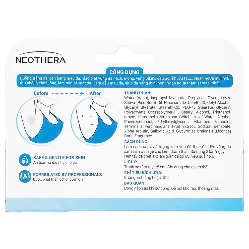 Hình ảnh Kem giảm thâm vùng nách, mông, bikini Neothera Armpit Cream La Beaute 35ml dưỡng trắng da