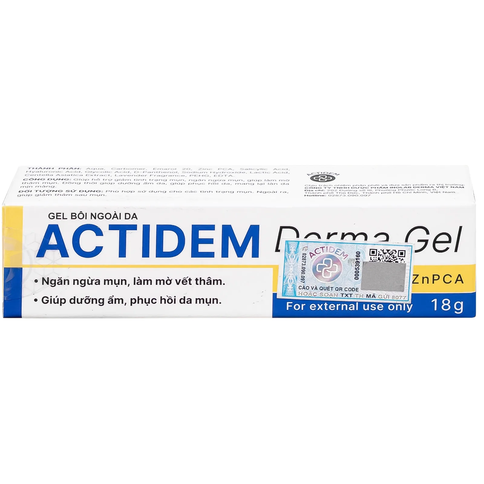 Hình ảnh Gel Actidem Derma giúp ngăn ngừa mụn, làm mờ vết thâm (18g)