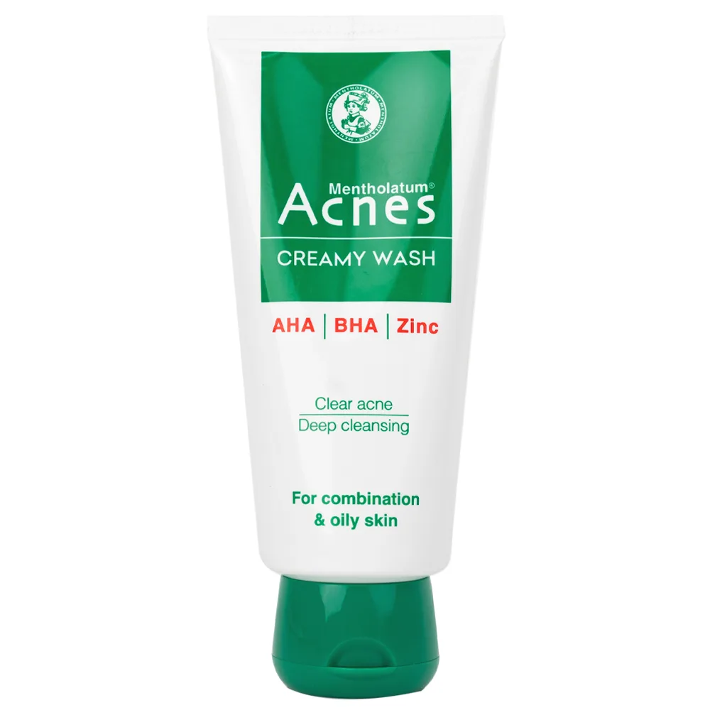 Hình ảnh Kem rửa mặt ngăn ngừa mụn Acnes Creamy Wash Rohto dành cho da nhờn, da hỗn hợp (100g)