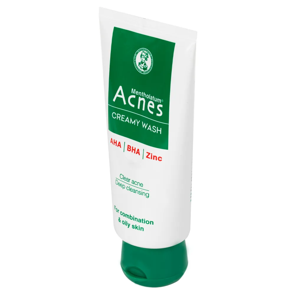 Hình ảnh Kem rửa mặt ngăn ngừa mụn Acnes Creamy Wash Rohto dành cho da nhờn, da hỗn hợp (100g)