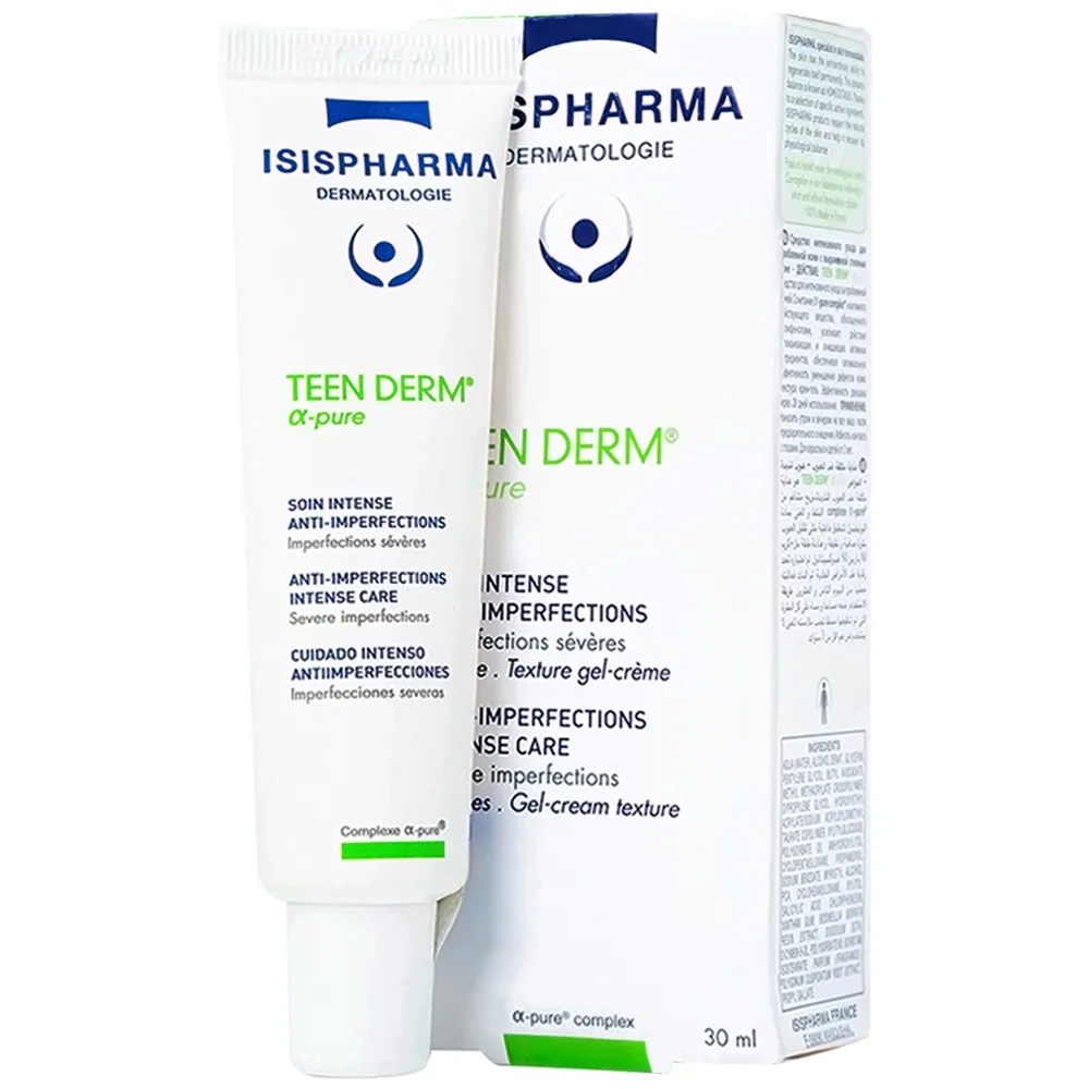 Hình ảnh Kem Isis Pharma Teenderm Alpha Pure hỗ trợ điều trị mụn trứng cá (30ml)