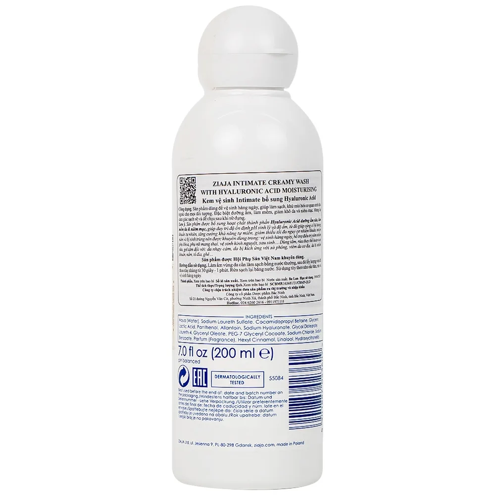 Hình ảnh Kem vệ sinh Ziaja Intimate bổ sung Hyaluronic Acid giúp làm sạch, khử mùi hôi cho mọi đối tượng (200ml)
