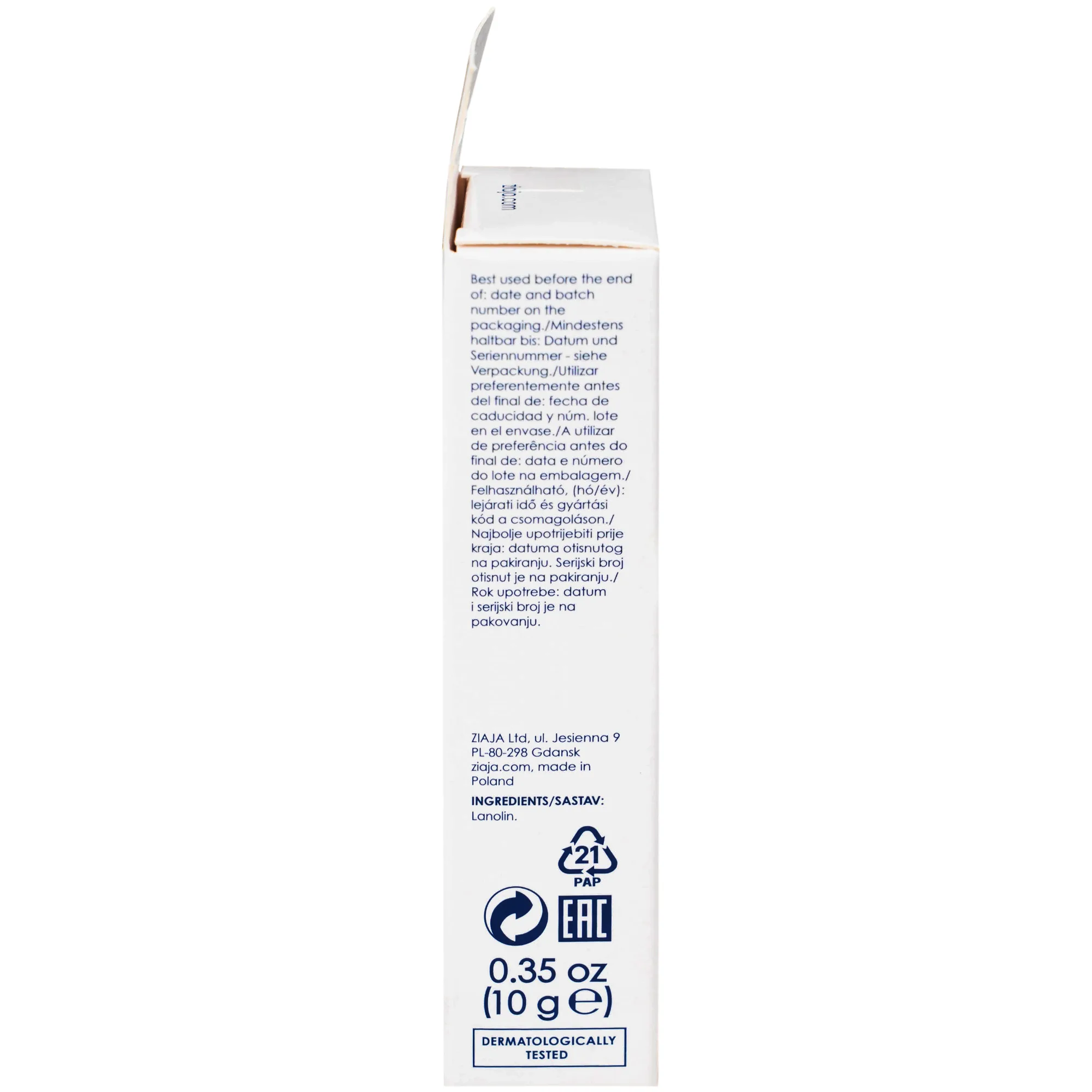 Hình ảnh Kem Ziaja Lanolina Kosmetyczna dưỡng ẩm sâu, làm mềm (10g)