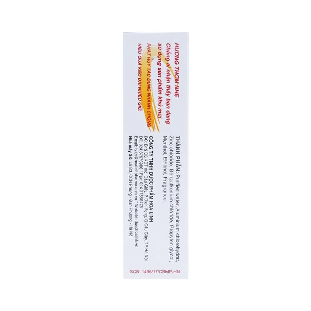Hình ảnh Chai xịt Zuchi Hoa Linh khử mùi hôi cơ thể (20ml)
