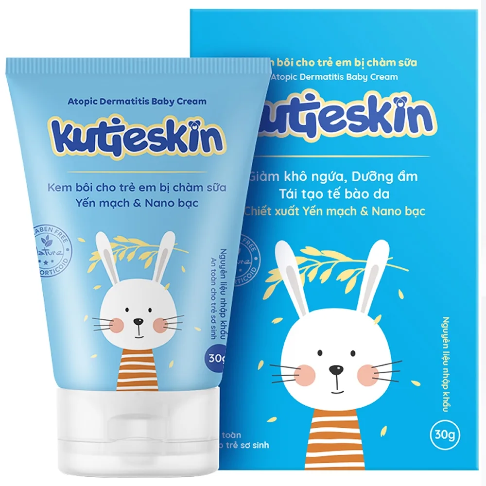 Hình ảnh Kem bôi cho trẻ em bị chàm sữa Kutieskin giảm ngứa, kháng viêm, cải thiện bong tróc da (30g)