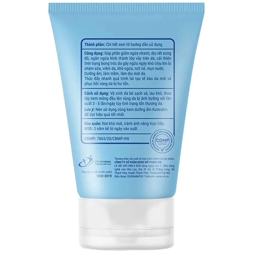 Hình ảnh Kem bôi cho trẻ em bị chàm sữa Kutieskin giảm ngứa, kháng viêm, cải thiện bong tróc da (30g)