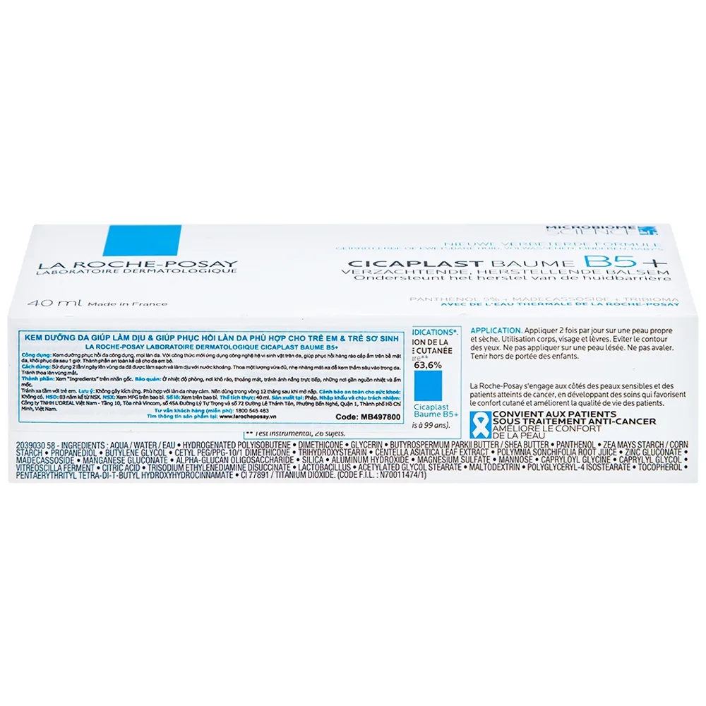 Hình ảnh Kem dưỡng da La Roche-Posay Cicaplast Baume B5+ hỗ trợ làm dịu và phục hồi làn da (40ml)