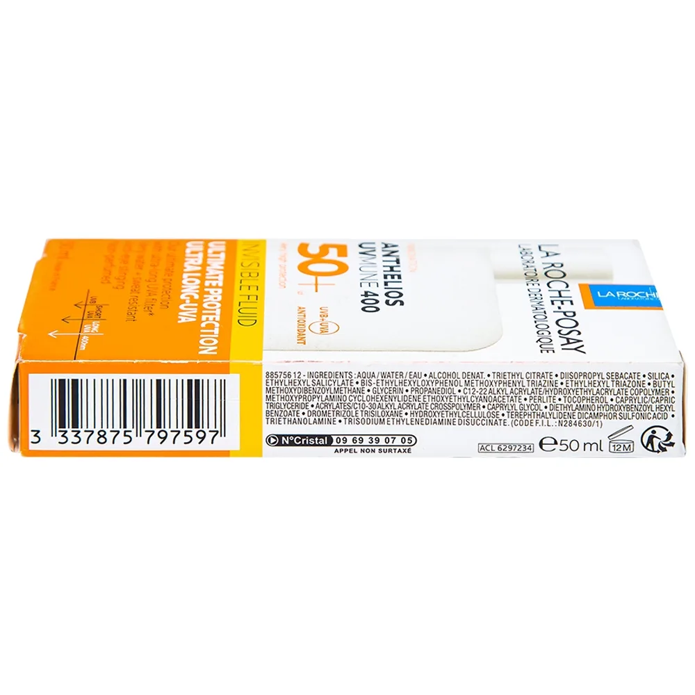 Hình ảnh Sữa chống nắng lâu trôi La Roche-Posay Laboratoire Dermatologiue Anthelios Uvmune 400 Invisible Fuild (50ml)