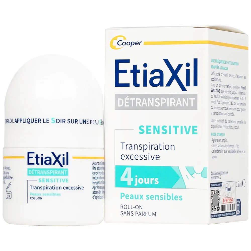 Hình ảnh Lăn khử mùi EtiaXil Detranspirant Aisselles Peaux Sensibles chống mùi đặc trị dành cho da nhạy cảm (15ml)