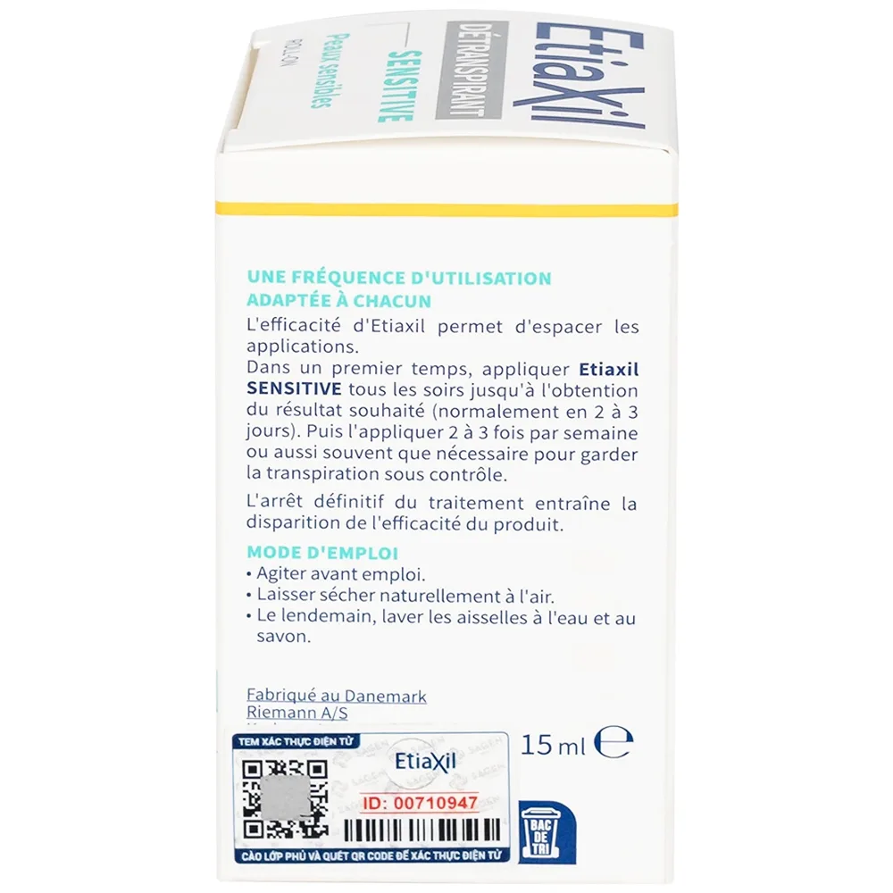 Hình ảnh Lăn khử mùi EtiaXil Detranspirant Aisselles Peaux Sensibles chống mùi đặc trị dành cho da nhạy cảm (15ml)