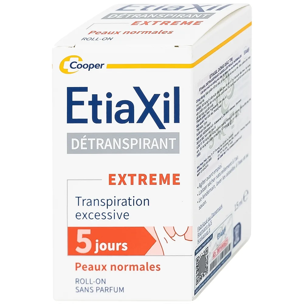 Hình ảnh Lăn khử mùi EtiaXil Detranspirant Aisselles Peaux Normales đặc trị khử mùi hôi cho vùng da dưới cánh tay (15ml)