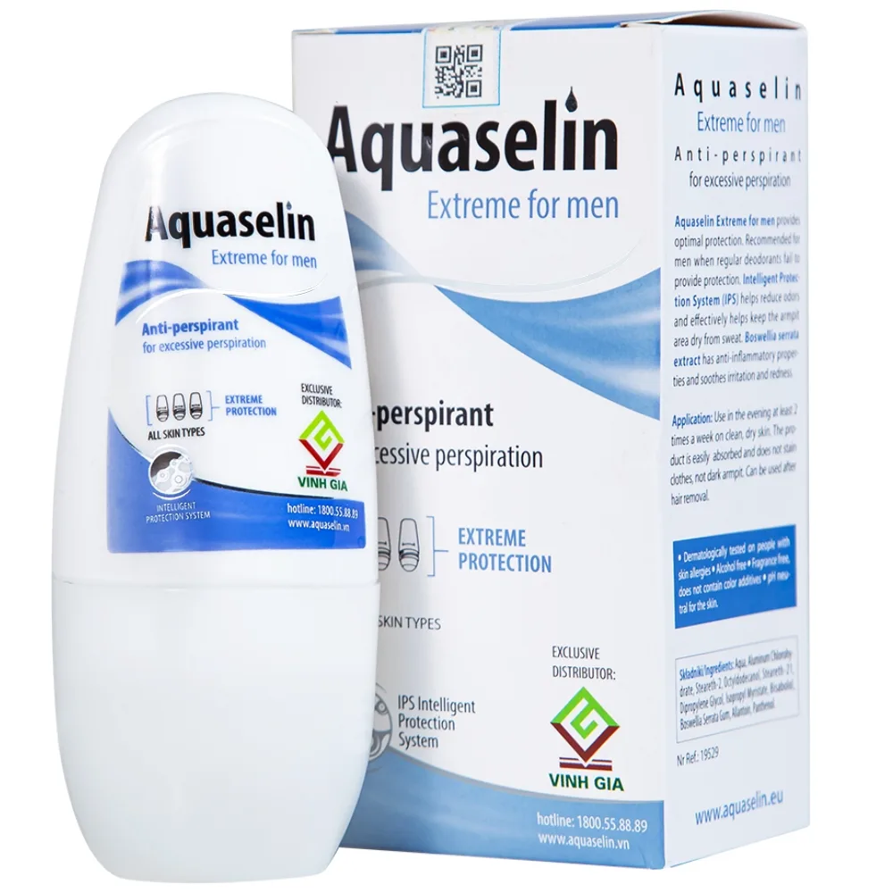 Hình ảnh Lăn khử mùi Aquaselin Extreme For Men dùng cho vùng nách dành cho nam giới, giảm mồ hôi (50ml)