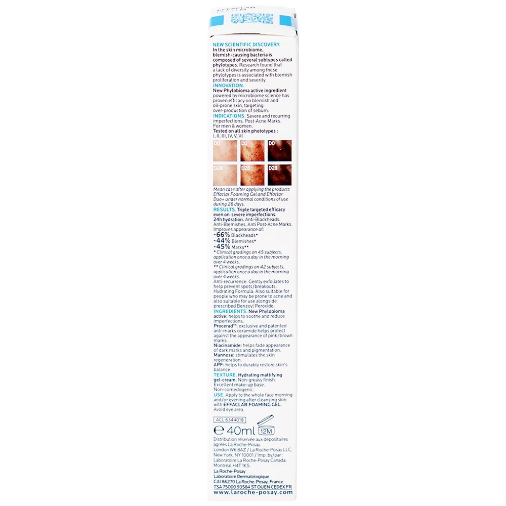 Hình ảnh Kem dưỡng da La Roche-Posay Effaclar Duo (+) hỗ trợ giảm viêm và giảm mụn đỏ tấy trong vòng 12 giờ (40ml)