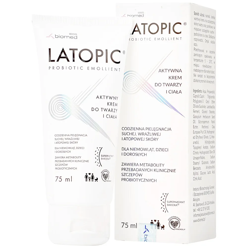 Hình ảnh Kem dưỡng ẩm Latopic Face And Body Cream làm dịu ngứa da dị ứng, kích ứng da, giảm thô ráp da (75ml)